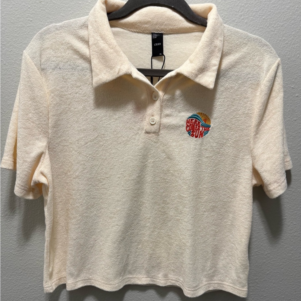 NWT Cider “Here Comes The Sun” Polo ☀️